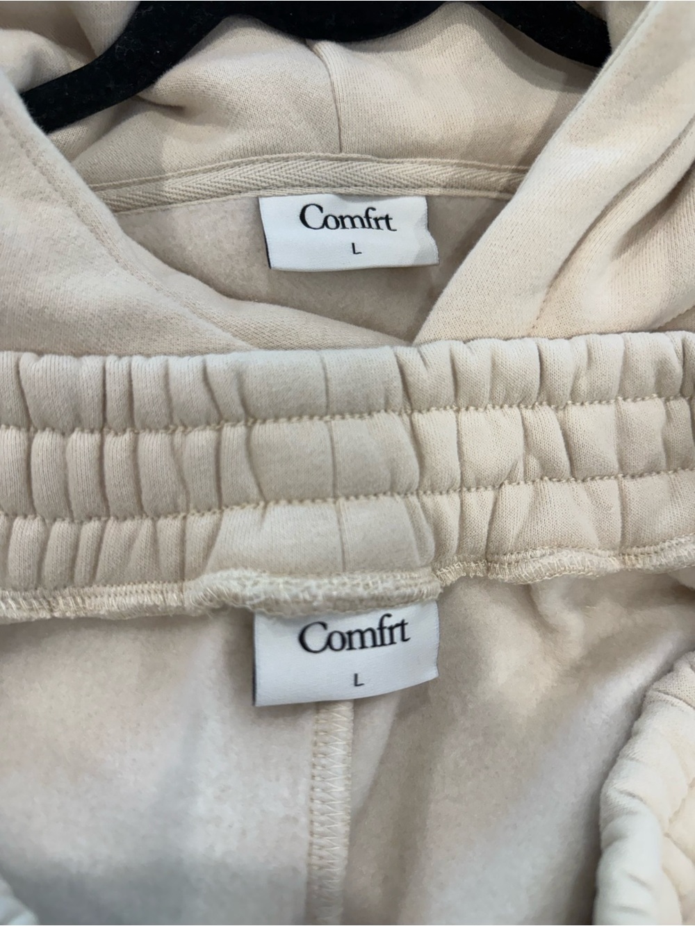 Unisex Comfrt Signature Jogger Set - Bone Color, size large (oversized) - Picture 13 of 14